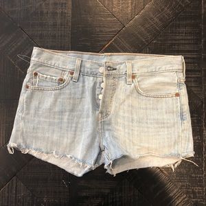 Levi distressed denim shorts